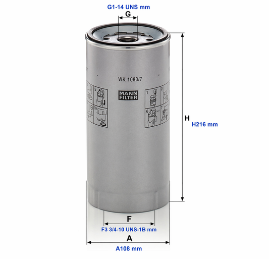 Mann Filter WK10807X Yakıt Filtresi Mercedes Actros Atego Axor A0004770103 Mann Filter