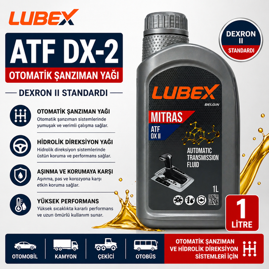 Lubex ATF DX II Otomatik Şanzıman ve Direksiyon Hidroliği 1L Lubex